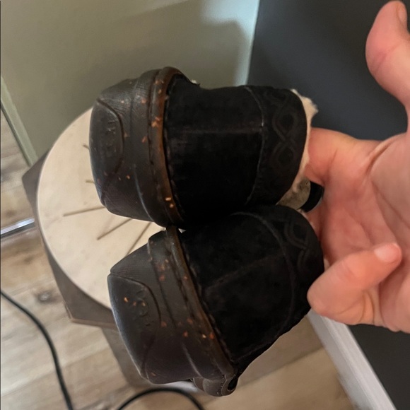 UGG Black Suede Shearling-Lined Slip-Ons - Picture 3 of 10